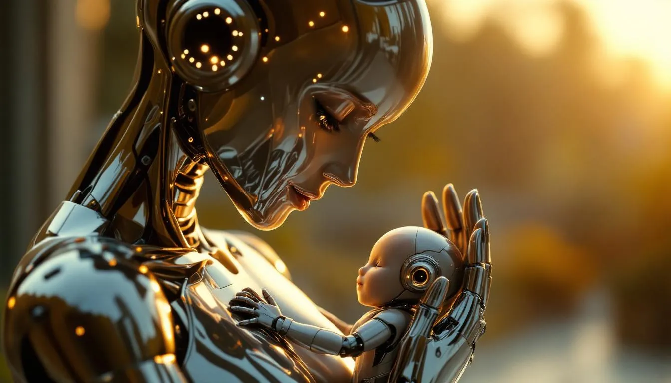 maternal robot with robot baby